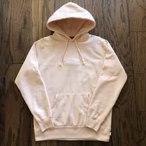 Supreme FW/16 Peach Box Logo Pullover Hoodie